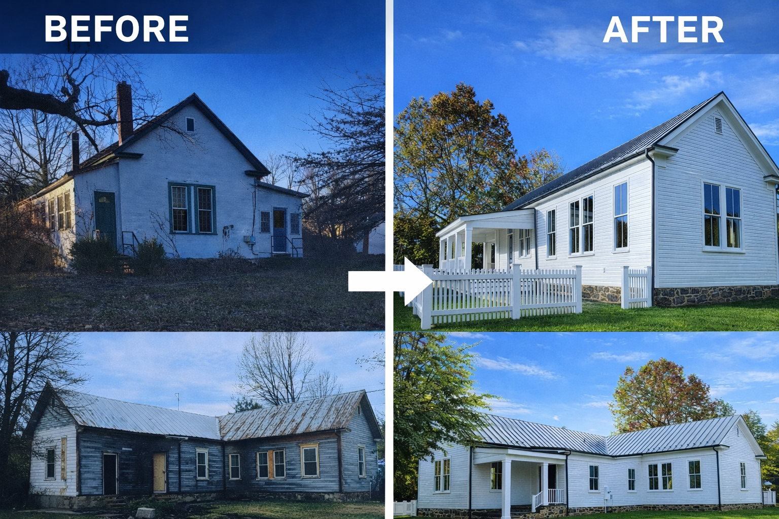 Before and after comparison of the renovation